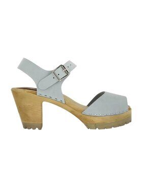MIA Swedish Clogs Sandals shoes Mint Green Leather Upper Wood Sole EU 39 boho